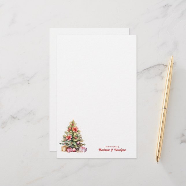 Frohe Weihnachten Personalisierten Text Weihnachts Briefpapier (Vorderseite/Rückseite Beispiel)