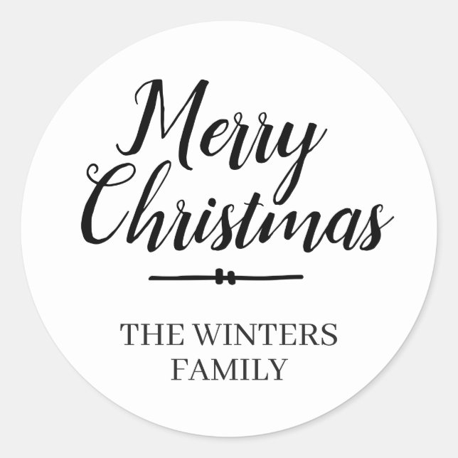 Frohe Weihnachten Personalisierter Umschlag Aufkle Runder Aufkleber (Vorderseite)