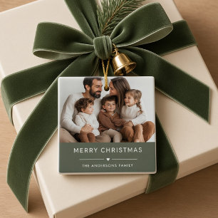 Frohe Weihnachten Personalisiertes Familienfoto Mo Keramikornament