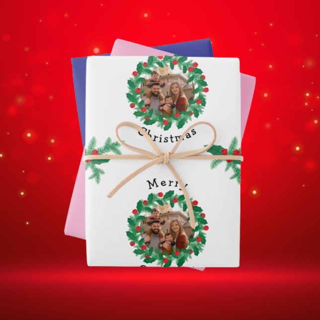 Frohe Weihnachten Personalisiertes Foto Geschenkpapier Set (Von Creator hochgeladen)
