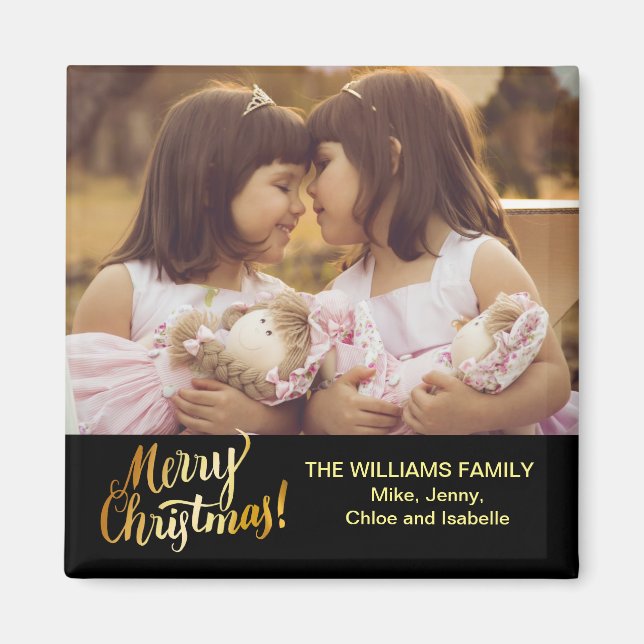 Frohe Weihnachten Personalisiertes Foto Magnet (Vorne)