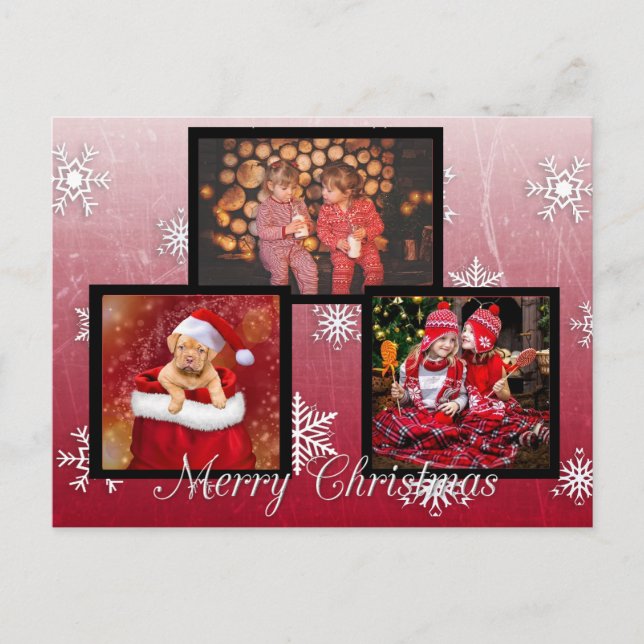 Frohe Weihnachten Personalisiertes Foto Postkarte (Vorderseite)