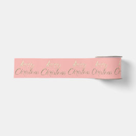 Frohe Weihnachten Pfirsichkoralle Pastel Pink Rose Ripsband