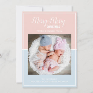 Frohe Weihnachten Pink Baby Blue Twin