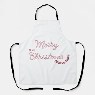 frohe weihnachten pink familienname 20xx pastel mo schürze