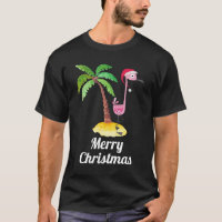 Frohe Weihnachten Pink Flamingo in Weihnachtsmannm