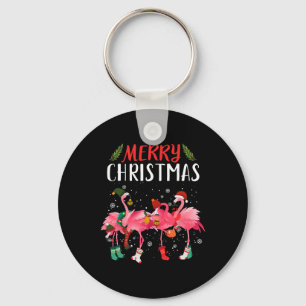 Frohe Weihnachten Pink Flamingo Weihnachtsbaum Xma Schlüsselanhänger