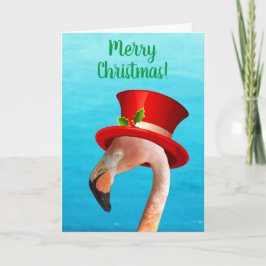 Frohe Weihnachten Pink Flamingo Weihnachtskarte