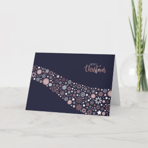 Frohe Weihnachten Pink Golden Snowflakes Wave