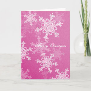 Frohe Weihnachten Pink White Snowflakes Minimalist