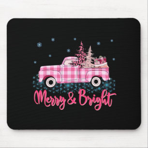 Frohe Weihnachten Pinker Leopard LKW Baum Lustiges Mousepad