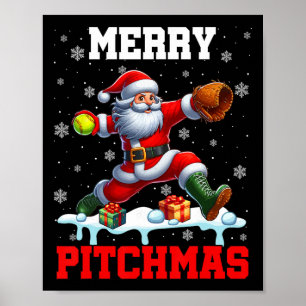 Frohe Weihnachten Pitchmas Pitcher Softll Kostüm P Poster