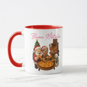 Frohe Weihnachten Pizza Party Tasse