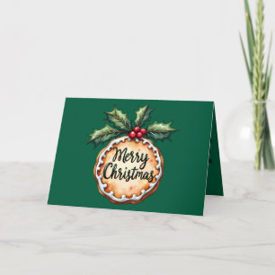 Frohe Weihnachten Plätzchen mit Stechpalmen-Beeren