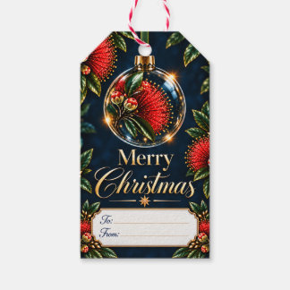 Frohe Weihnachten Pōhutukawa-Anhänger mit Botschaf Geschenkanhänger