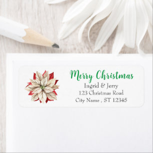 Frohe Weihnachten Poinsettia Blume Wasserfarbenges