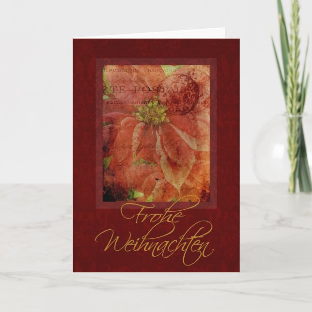 Frohe Weihnachten Poinsettia Card (Vorderseite)