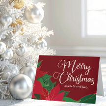 Frohe Weihnachten Poinsettia Elegant Rot individue