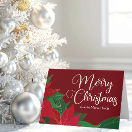 Frohe Weihnachten Poinsettia Elegant Rot individue Karte