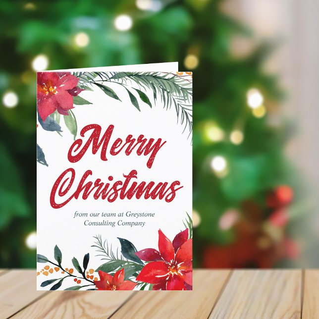 Frohe Weihnachten Poinsettia Floral Custom Corpora (Von Creator hochgeladen)