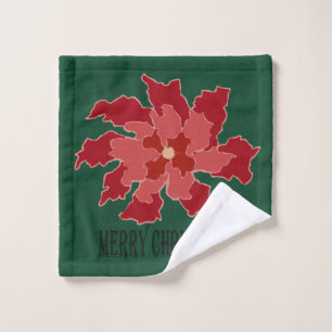 Frohe Weihnachten Poinsettia Waschlappen