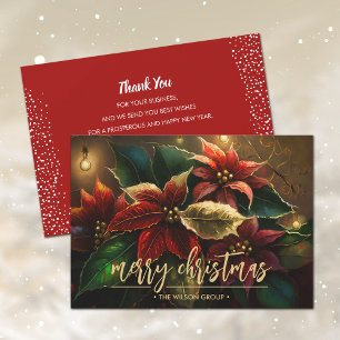 Frohe Weihnachten Poinsettias Business Vielen Dank