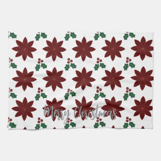 Frohe Weihnachten Poinsettie - Geschirrtuch