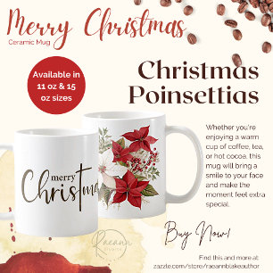 Frohe Weihnachten Poinsettien Keramikbecher Kaffeetasse