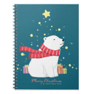 Frohe Weihnachten: Polar Bear Illustration Art Notizblock