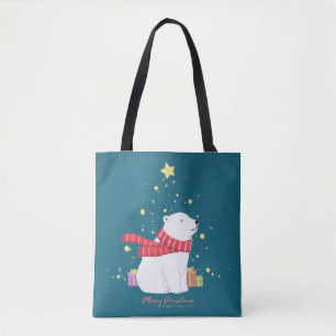 Frohe Weihnachten: Polar Bear Illustration Art Tasche