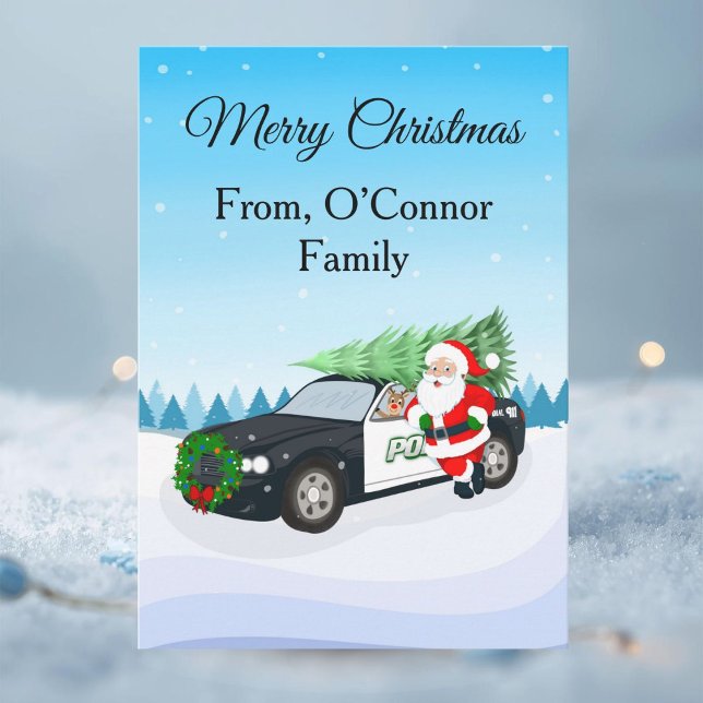 Frohe Weihnachten Polizeiauto mit Weihnachtsmann (Von Creator hochgeladen)