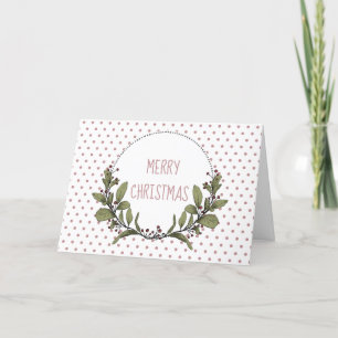 Frohe Weihnachten Polka Dot Mistletoe Wreath