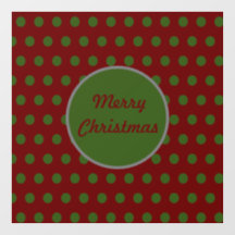 Frohe Weihnachten Polka Dot Window Cling (Maroon)