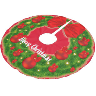 Frohe Weihnachten Polyester Weihnachtsbaumdecke