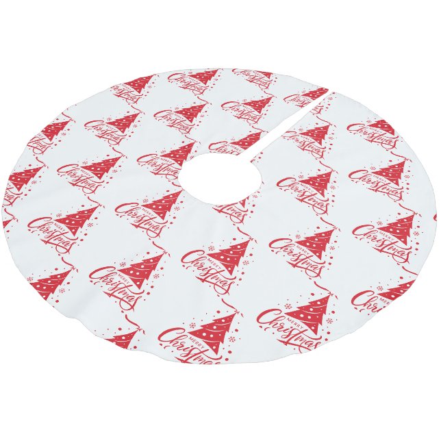 Frohe Weihnachten Polyester Weihnachtsbaumdecke (Schrägansicht)