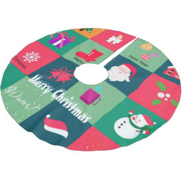 Frohe Weihnachten Polyester Weihnachtsbaumdecke