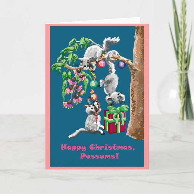 Frohe Weihnachten Possum! Aussie Christmas Card (Vorderseite)
