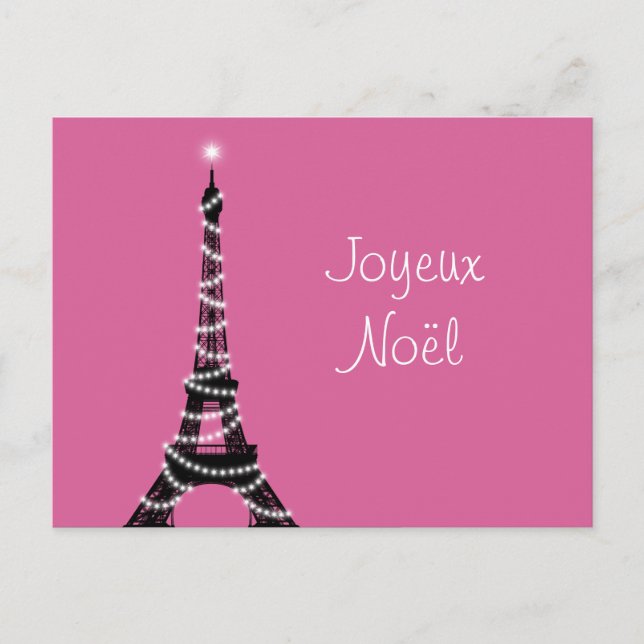 Frohe Weihnachten Postcard in Fuchsia (Vorderseite)