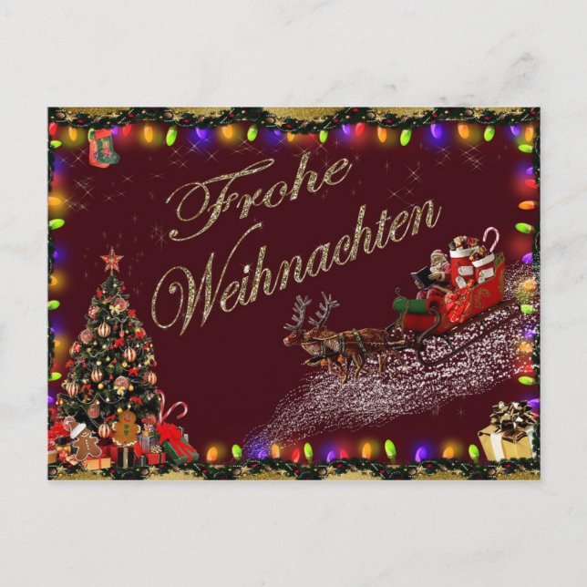 Frohe Weihnachten Postcard Postkarte (Vorderseite)