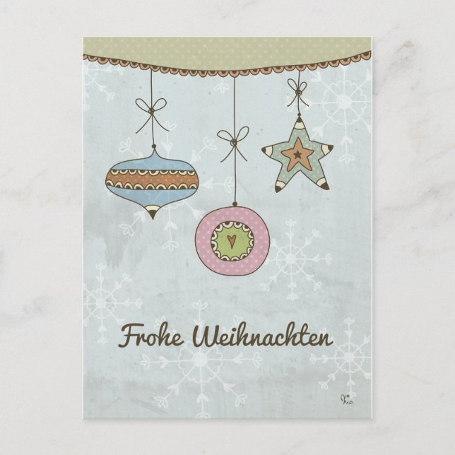 Frohe Weihnachten Postkarte (Vorderseite)