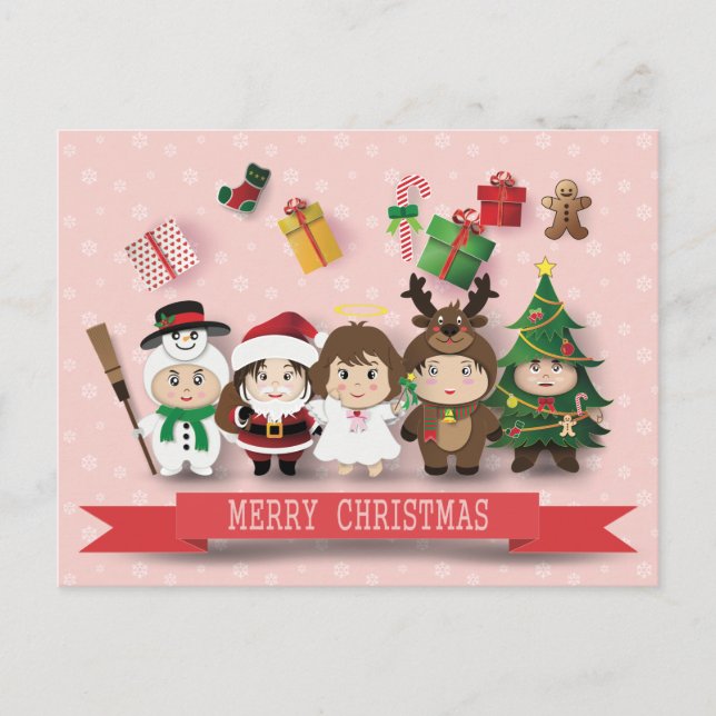 Frohe Weihnachten Postkarte (Vorderseite)