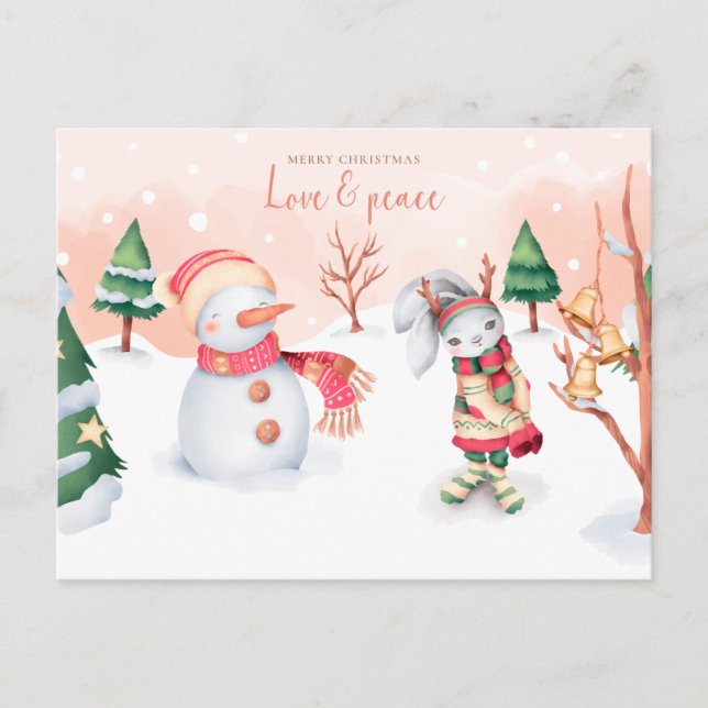 Frohe Weihnachten Postkarte (Vorderseite)