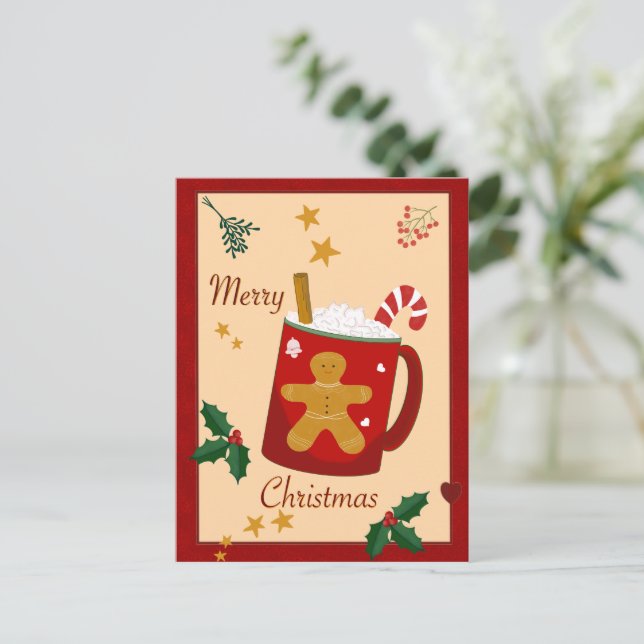 Frohe Weihnachten Postkarte (Stehend Vorderseite)
