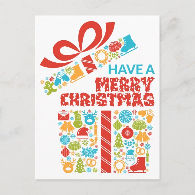 Frohe Weihnachten Postkarte (Vorderseite)