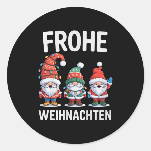 Frohe Weihnachten Premium Tri-blend  Runder Aufkleber (Vorderseite)