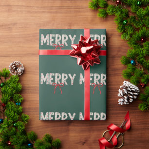 Frohe Weihnachten Preppy-Schleife Urlaub Coquette Geschenkpapier