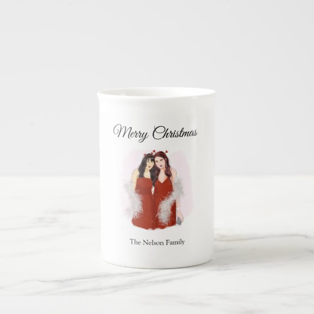 Frohe Weihnachten Prozellantasse (Vorderseite)