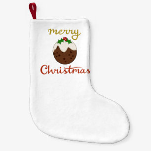 Frohe Weihnachten+Pudding Design Kleiner Weihnachtsstrumpf
