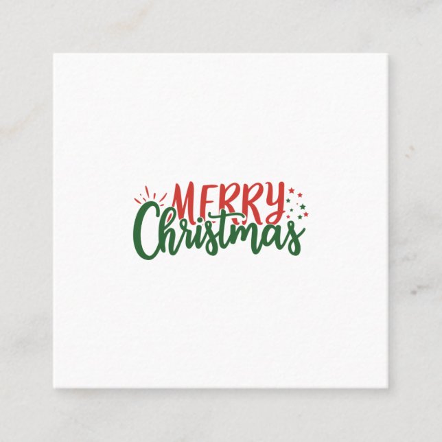 Frohe Weihnachten Quadratische Visitenkarte (Vorderseite)