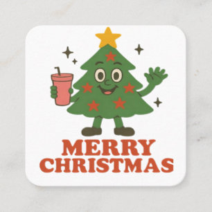 Frohe Weihnachten Quadratische Visitenkarte